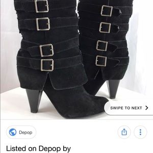 Black heeled boots